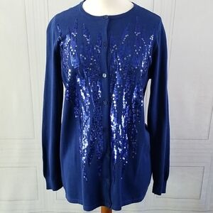 Bob Mackie Wearable Art Sequin Cardigan